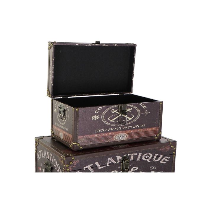 Juego de Cajas Decorativas Home ESPRIT Multicolor Madera Lienzo 1 Juego de Cajas Decorativas Home ESPRIT Multicolor Madera Lienzo 1