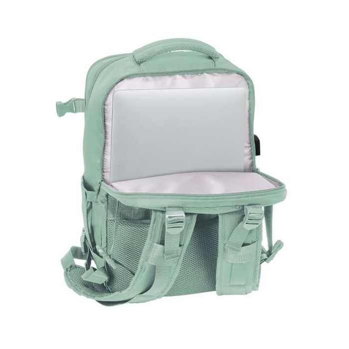 Mochila Escolar Safta Verde pastel Azul 6