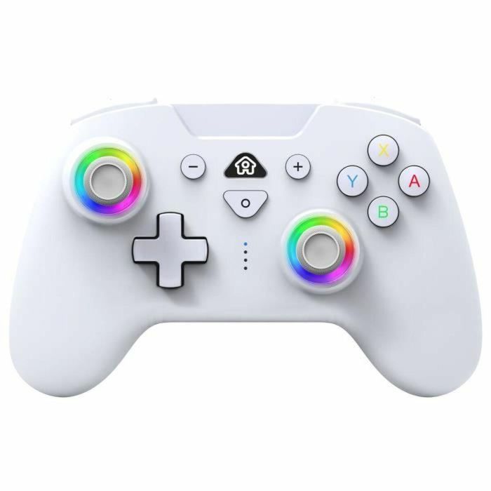Subsonic SUB1709241285386 Controlador Inalámbrico para Nintendo Switch, LED Programables, Vibración y Giroscopio, Blanco