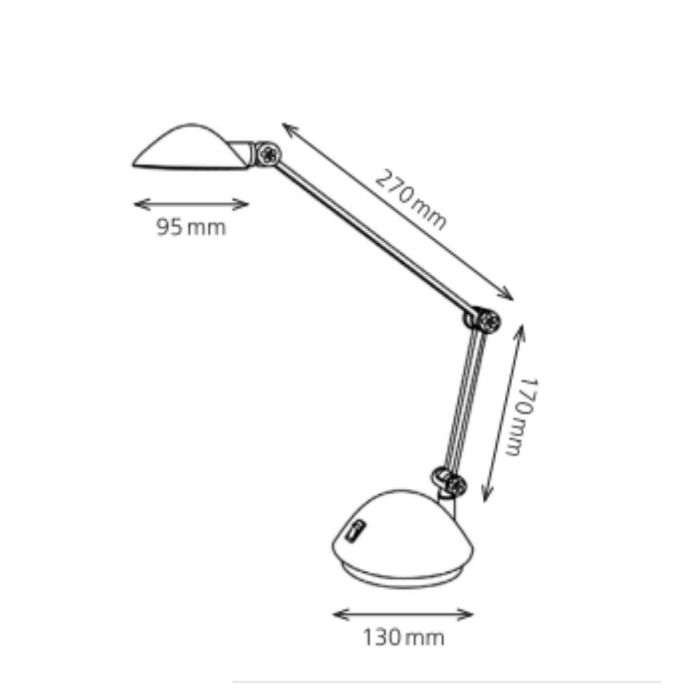 Archivo 2000 Lampara Escritorio 2000 LED 3W 200lm Luz Calida Plata Metalizado Brazo Articulado 3