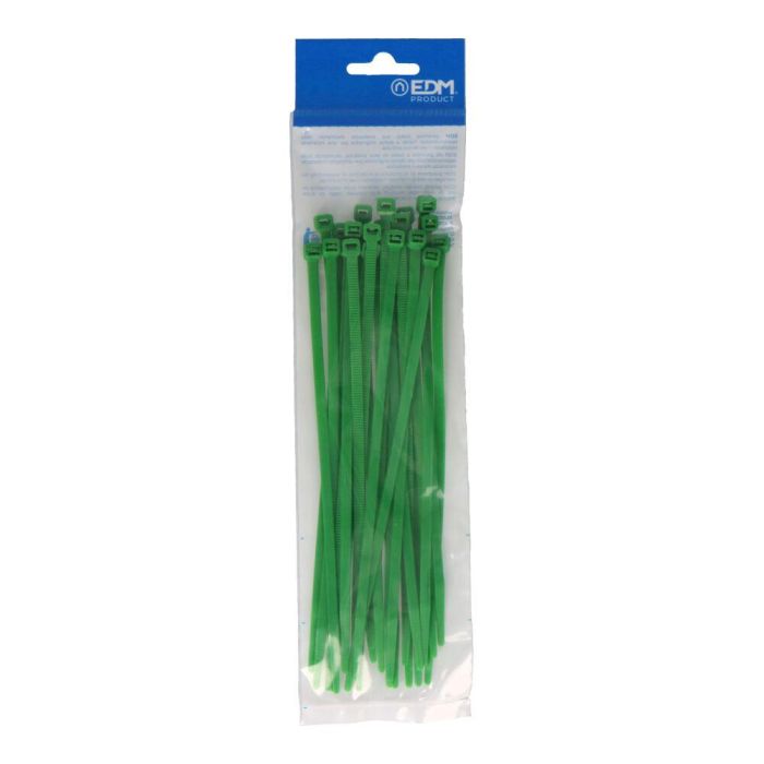 Edm Bridas verdes 4,6 x 200 mm nylon alta calidad, bolsa 25 unid. 0 Edm Bridas verdes 4,6 x 200 mm nylon alta calidad, bolsa 25 unid. 0