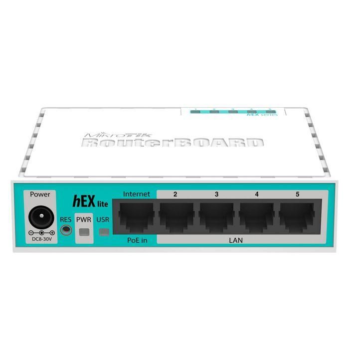 Mikrotik hEX lite Router, Conectividad Ethernet LAN 10/100 Mbps, Procesador 850 MHz, Memoria RAM 64 MB, Color Blanco 1