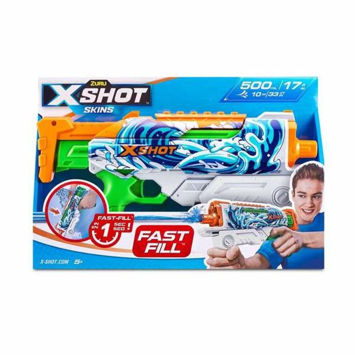 Pistola de agua x-shot skins hyperload fast-fill 34x17x6cm - modelos surtidos