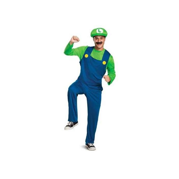 Disfraz adulto nintendo super mario: luigi clasico talla l-XL Disfraz adulto nintendo super mario: luigi clasico talla l-XL
