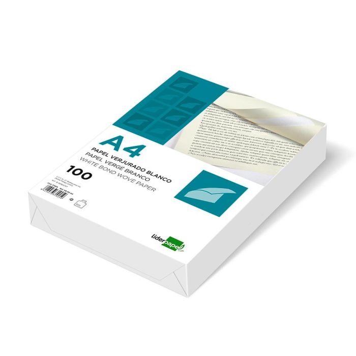 Papel Verjurado Liderpapel A4 120 gr-M2 Blanco Paquete De 100 Hojas 3