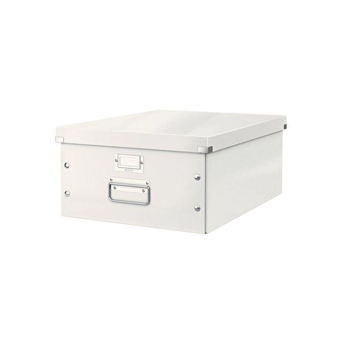 Caja Para Almacenamiento Leitz Click&Store 85% Carton Reciclado 29 Litros Grande 369X200X484 Mm Blanco