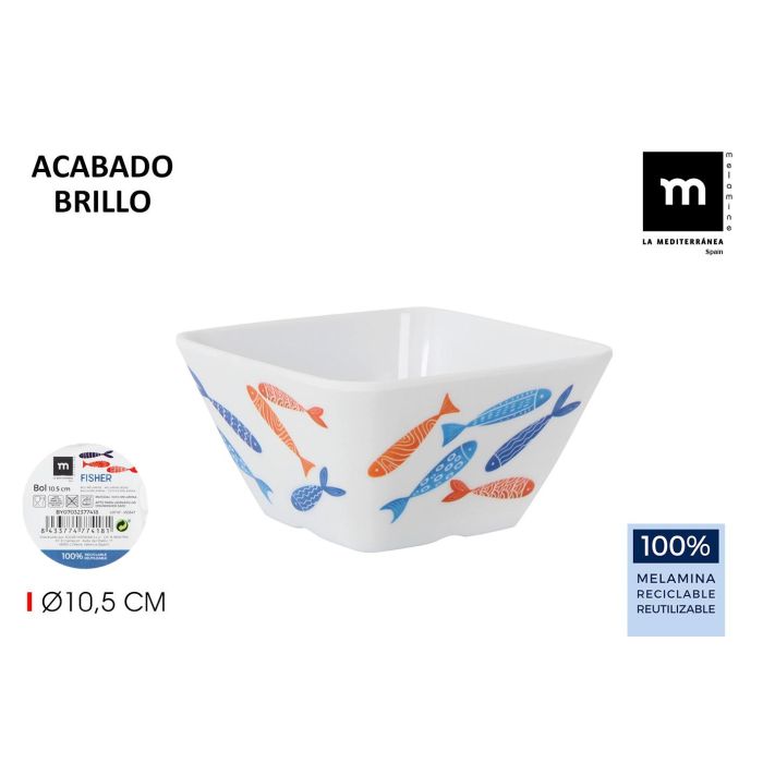 La Mediterranea Bol de Melamina Brillo Colección Fisher 10 cm x 5 cm x 10 cm (36 Unidades) La Mediterranea Bol de Melamina Brillo Colección Fisher 10 cm x 5 cm x 10 cm (36 Unidades)