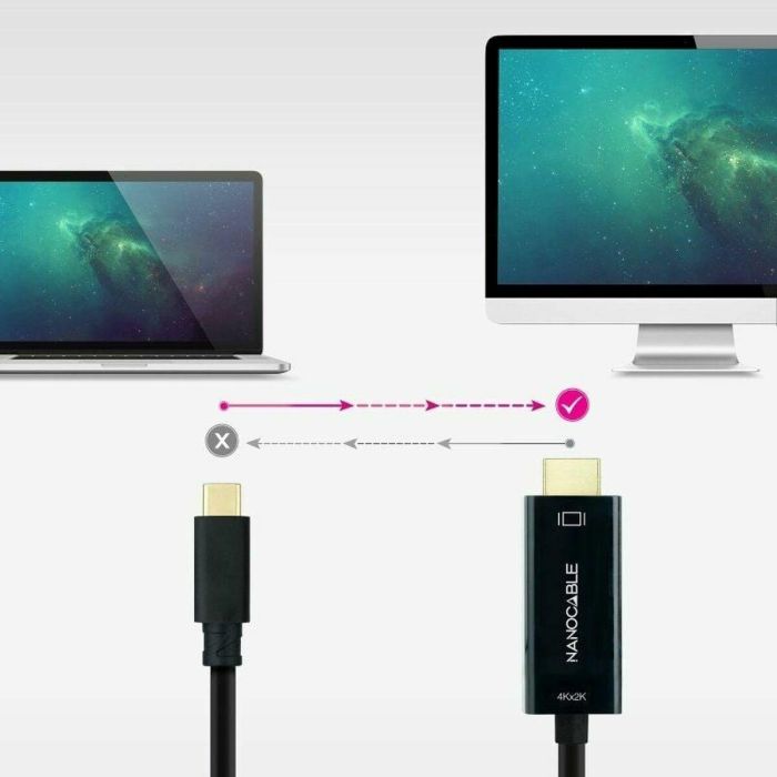 Nanocable 10.15.5135 Cable Conversor USB-C a HDMI 1.4 4K 30Hz Thunderbolt 3 5m Negro 12