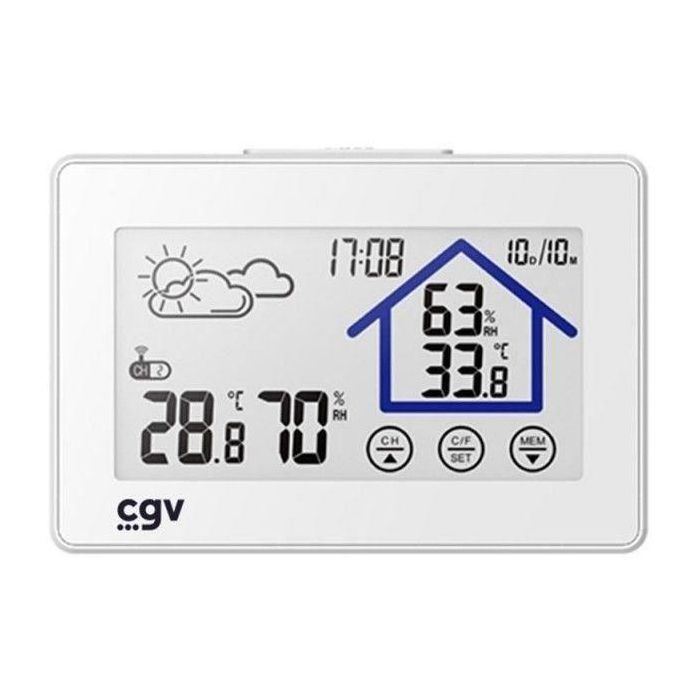 CGV MY METEO-1BM Estación Meteorológica Inalámbrica con Pantalla de Control Táctil, Función de Reloj y Calendario Integrados 1