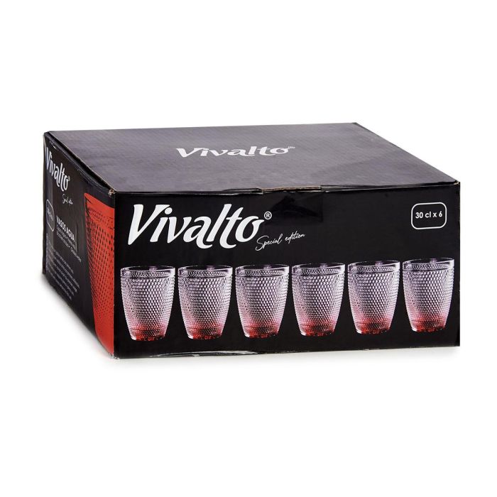Vivalto Vaso Cristal Puntos Agua 300 ml Rojo 8x8x10 cm (Set de 48) 2
