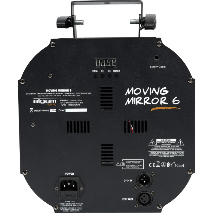 Algamlight Bola De Espejos Motorizada Efecto Profesional 9 Canales DMX Detección Música Automático 20W 2.9kg 320x320x110mm 3