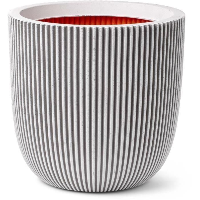 Maceta de bolas - CAPI EUROPE - GROOVE NL - 35 x 34 cm - Marfil Maceta de bolas - CAPI EUROPE - GROOVE NL - 35 x 34 cm - Marfil