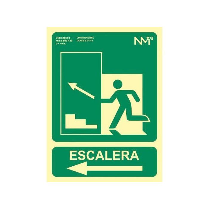 Archivo 2000 Señal "Salida De Emergencia Escalera Sube Izquierda" 224x300 mm Pvc 700 Micras Verde Archivo 2000 Señal "Salida De Emergencia Escalera Sube Izquierda" 224x300 mm Pvc 700 Micras Verde