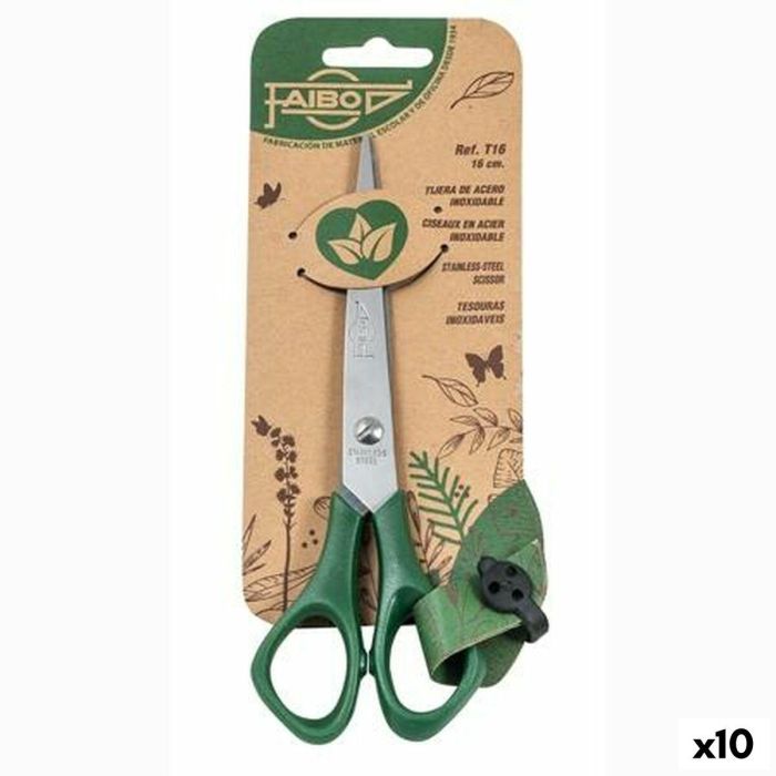 Tijeras Faibo Verde Acero Inoxidable 16 cm Plástico (10 Unidades) 0 Tijeras Faibo Verde Acero Inoxidable 16 cm Plástico (10 Unidades) 0