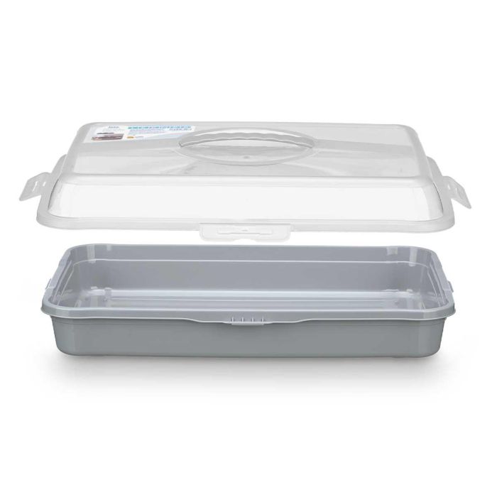 Portatarta Rectangular Grd Asa Gris Leknes 43X19CM (12 Unidades) 3 Portatarta Rectangular Grd Asa Gris Leknes 43X19CM (12 Unidades) 3
