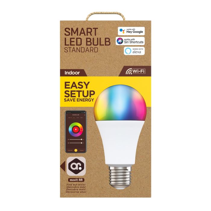 Muvit Bombilla Inteligente Io A65 E27 14W, Multicolor, Control por App y Alexa, WiFi 2 Muvit Bombilla Inteligente Io A65 E27 14W, Multicolor, Control por App y Alexa, WiFi 2