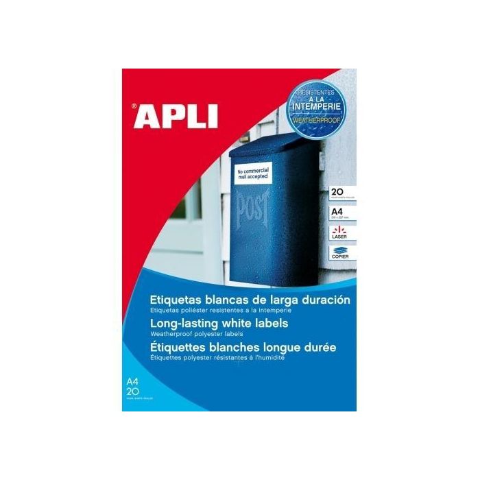 Apli Etiquetas Adhesivas Resistentes Intemperie 99,1x67,7 mm Láser C-Romos 8 X 20H Poliéster Blanco Apli Etiquetas Adhesivas Resistentes Intemperie 99,1x67,7 mm Láser C-Romos 8 X 20H Poliéster Blanco