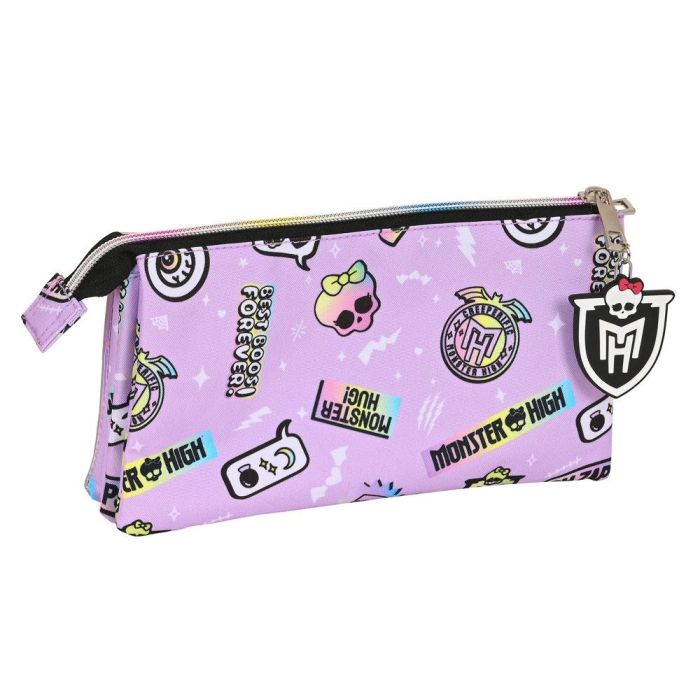 Portatodo Doble Monster High Best boos Lila 22 x 12 x 3 cm 2