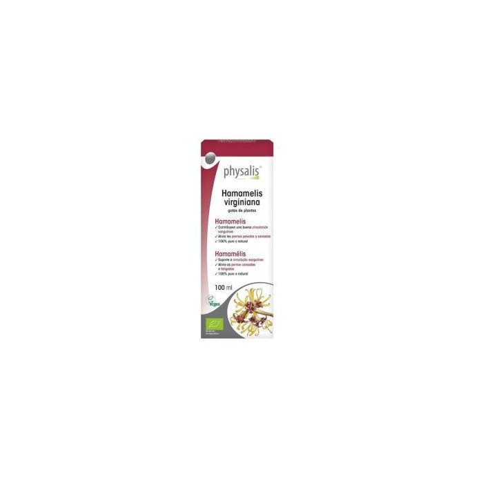 PHYSALIS Hamamelis Extracto Bio 100ml. Para Vasos Sanguíneos y Aliviar Piernas Cansadas, Gotas Veganas