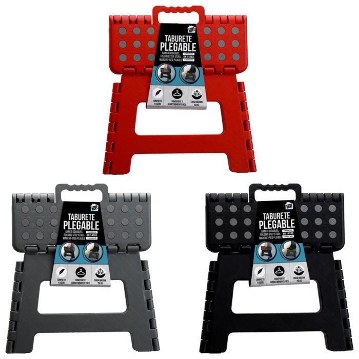 Je cherche une Idee Taburete Escalón Plegable 22Cm - Negro, Rojo, Gris 2