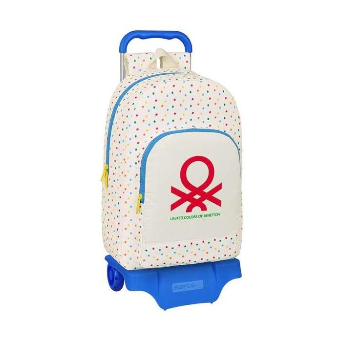 Mochila Escolar con Ruedas Benetton Topitos (30 x 46 x 14 cm)