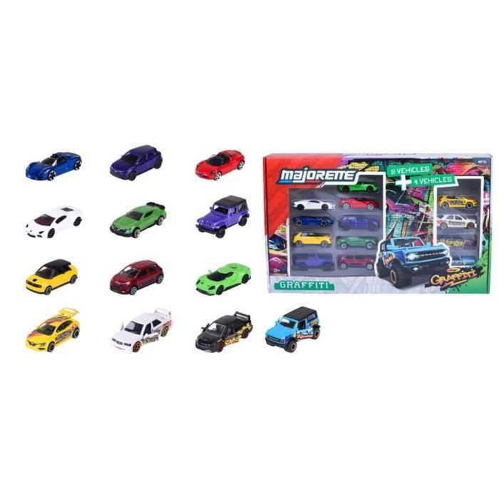 Majorette SL Set13Pcs Graffiti 9+4 Exclu - Coche Juguete a partir de 3 años