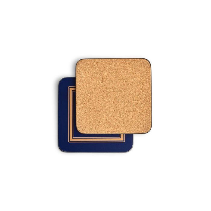 Portmeirion Set de 6 Posavasos Midnight 10.5x10.5 cm, Corcho, Resistentes al Calor y Manchas 1