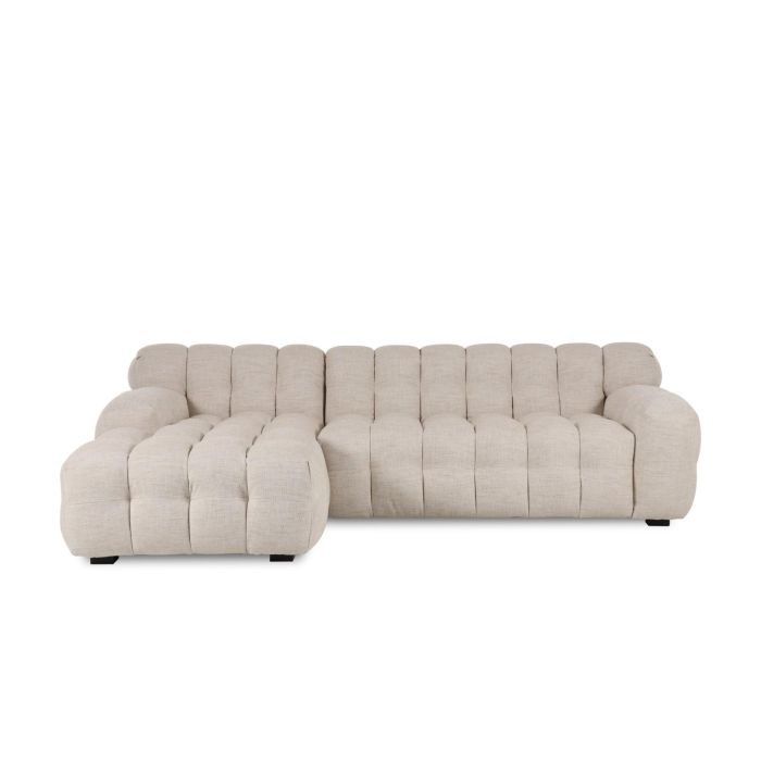 DKD Home Decor 2c24 Sofá Chaiselongue de Poliéster Color Beige - Dimensiones: 272 cm Ancho x 168 cm Fondo x 76 cm Alto 1