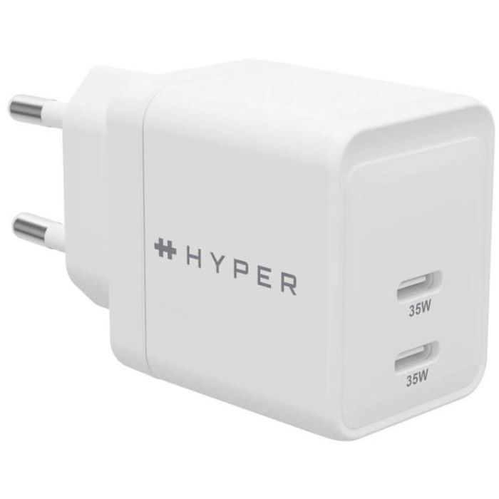 HYPER HJG35EU Cargador de Dispositivo Móvil para Smartphone y Auriculares, Carga Rápida, Blanco, Interior, Corriente Alterna, 2 Puertos USB Tipo C 0 HYPER HJG35EU Cargador de Dispositivo Móvil para Smartphone y Auriculares, Carga Rápida, Blanco, Interior, Corriente Alterna, 2 Puertos USB Tipo C 0