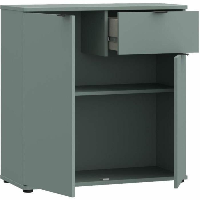 Mueble de almacenaje pequeño GANYMEDE GNMK222LU59 - Aparador 2 puertas, 1 cajón - Salvia - 80,1 x 34,1 x 82,3 cm 2