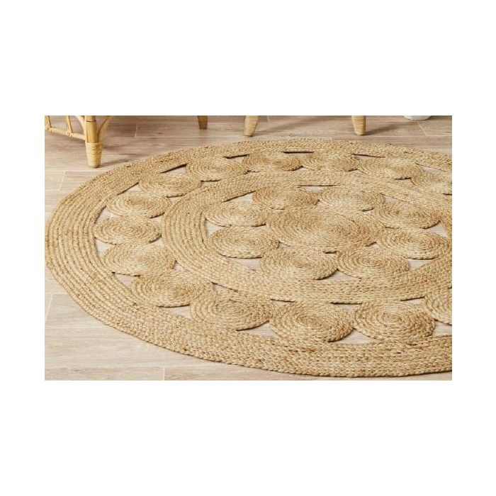 Alfombra Tropical DKD Home Decor Marron Claro 160 x 0.5 x 160 cm