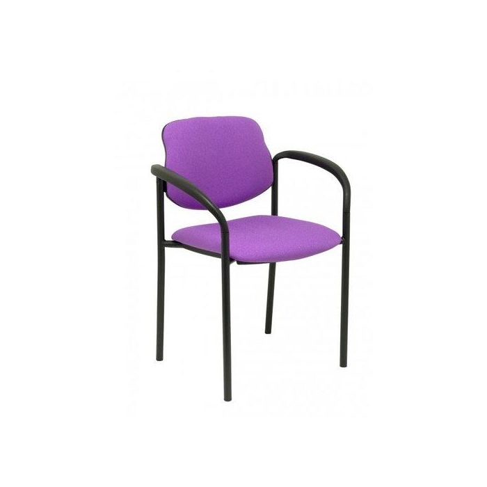 Silla Piqueras Y Crespo Villalgordo Confidente Brazos Fijos Chasis Negro Asiento Y Respaldo Tapizados Bali Lila