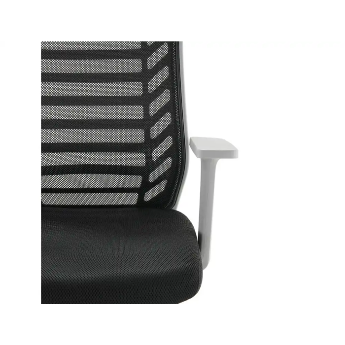 Rocada Silla de Oficina con Brazos Regulables, Respaldo de Malla y Asiento de Tela Ignífuga, Color Negro 5