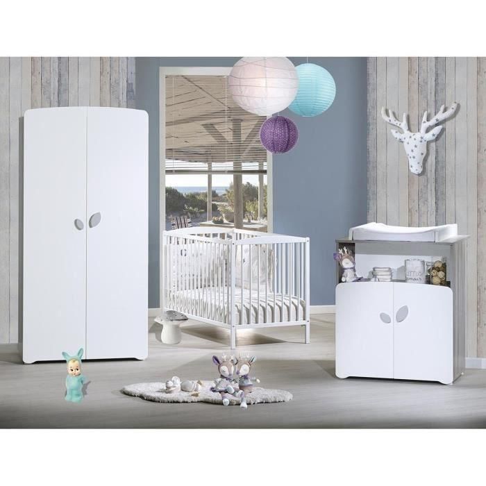 Cómoda para bebé - 2 puertas y 1 nicho - 2 puertas - Blanco - 76 x 97 x 66 cm 1 Cómoda para bebé - 2 puertas y 1 nicho - 2 puertas - Blanco - 76 x 97 x 66 cm 1