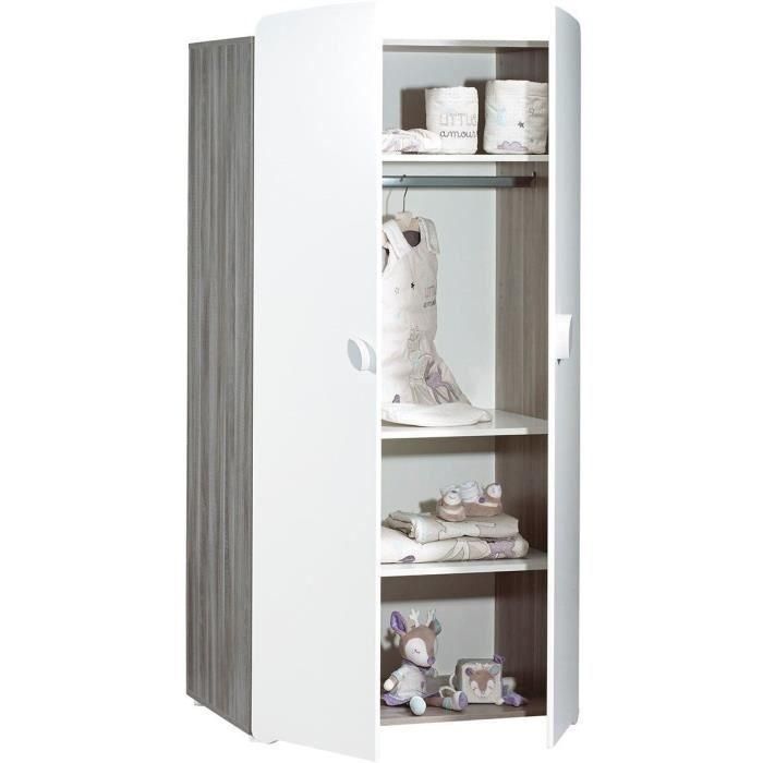 Cómoda para bebé - 2 puertas y 1 nicho - 2 puertas - Blanco - 76 x 97 x 66 cm 2 Cómoda para bebé - 2 puertas y 1 nicho - 2 puertas - Blanco - 76 x 97 x 66 cm 2