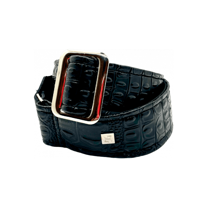 GETM Correa Guitarra Bajo Aussie Gator Black Ajustable hasta 165cm Polipiel Nailon Piel 1