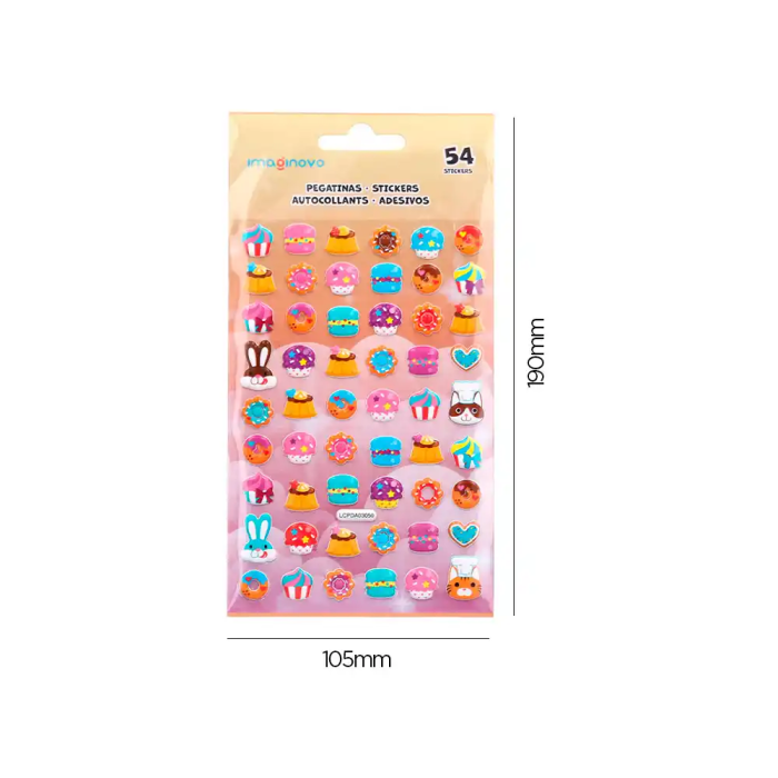 Imaginovo Pegatinas Magic Dreams Dulces con Relieve 190x105 mm Blister 4