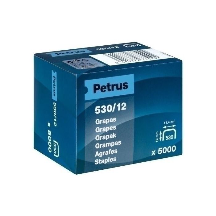 Grapas Petrus Clavadora 530/12 Mm. Cobreadas Caja De 5000