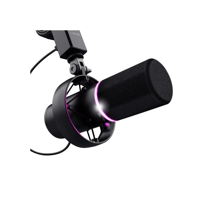 Trust GXT 255+ Onyx Micrófono USB para PC con Patrón Cardioide, Filtro Antipop, LED, 24-bit/96 kHz, Negro - 24354