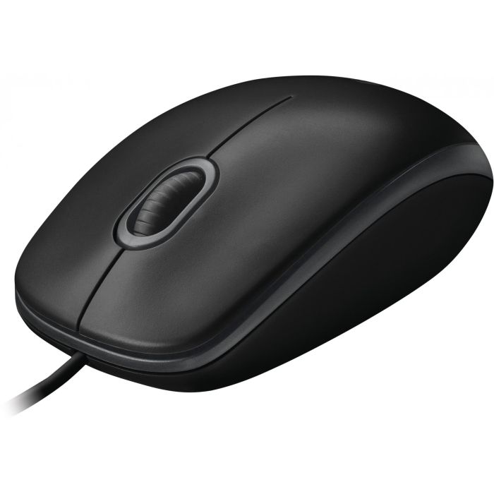 Logitech B100 Ratón Óptico USB Negro para Negocios, 800 DPI, Ergonómico Ambidextro, Conexión USB-A Plug & Play 2