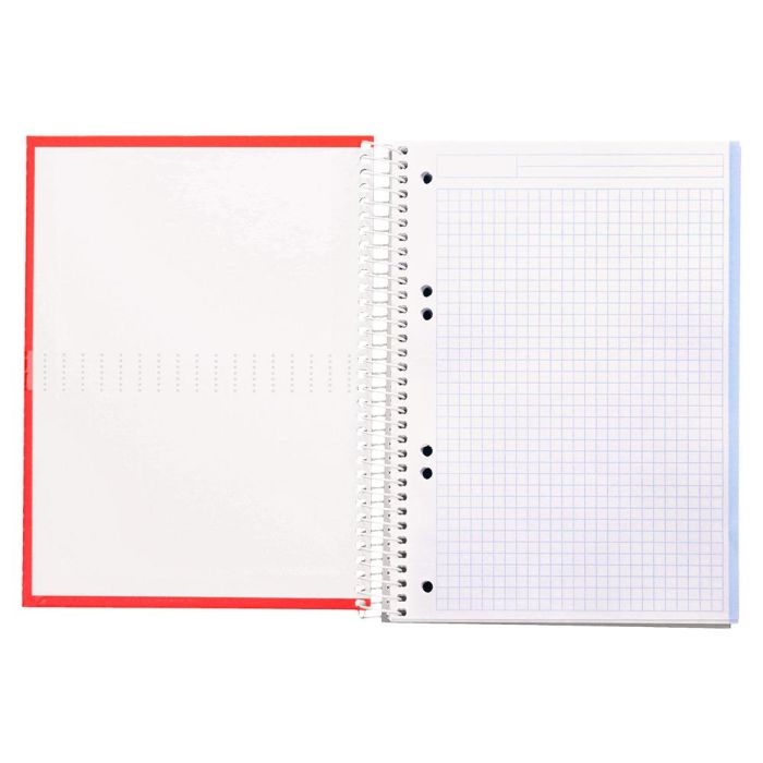 Cuaderno Espiral Liderpapel A5 Micro Crafty Tapa Forrada 120H 90 gr Cuadro 5 mm 5 Bandas6 Taladros Color Rojo 8