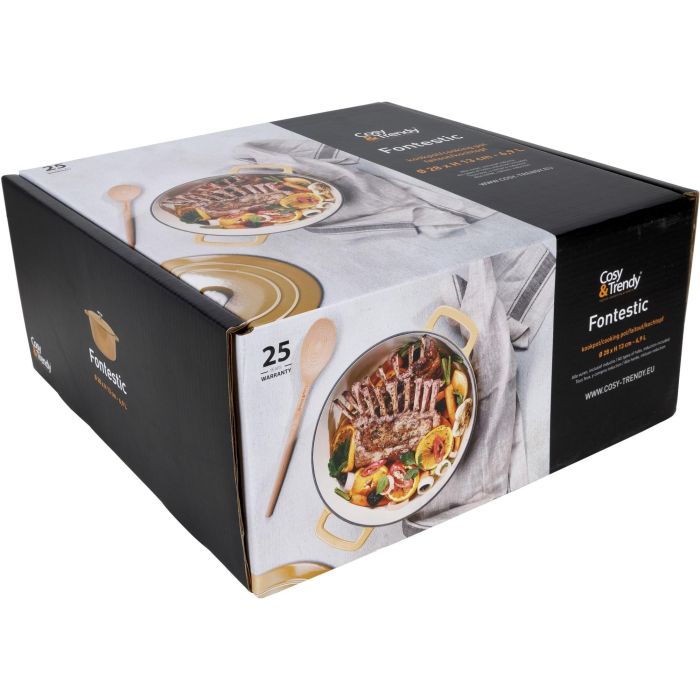 Cacerola con tapa - ACOGEDORA Y MODERNA - FONTESTIC - Hierro fundido esmaltado - Ø28 cm - 6,15 L - Apta para todo tipo de cocinas, incluida la de inducción - Ámbar 5