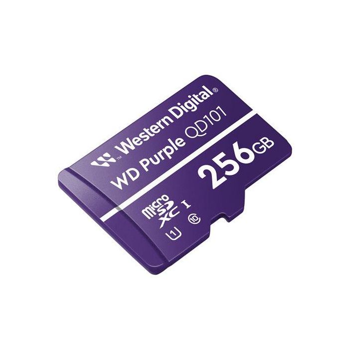 Western Digital WD Purple QD101 MicroSDXC 256GB Ultra Endurance para Videovigilancia 24/7, Clase 10, UHS-I 1