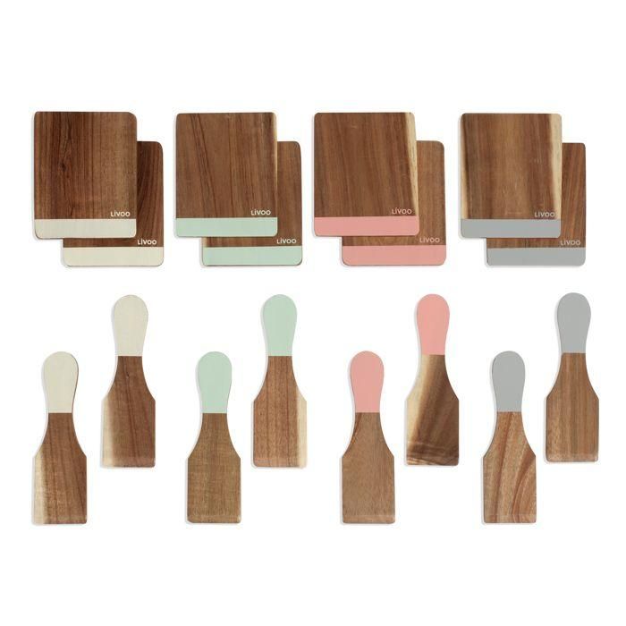 Livoo MEN427 Set de 8 Espátulas y 8 Tablas de Madera Livoo MEN427 Set de 8 Espátulas y 8 Tablas de Madera