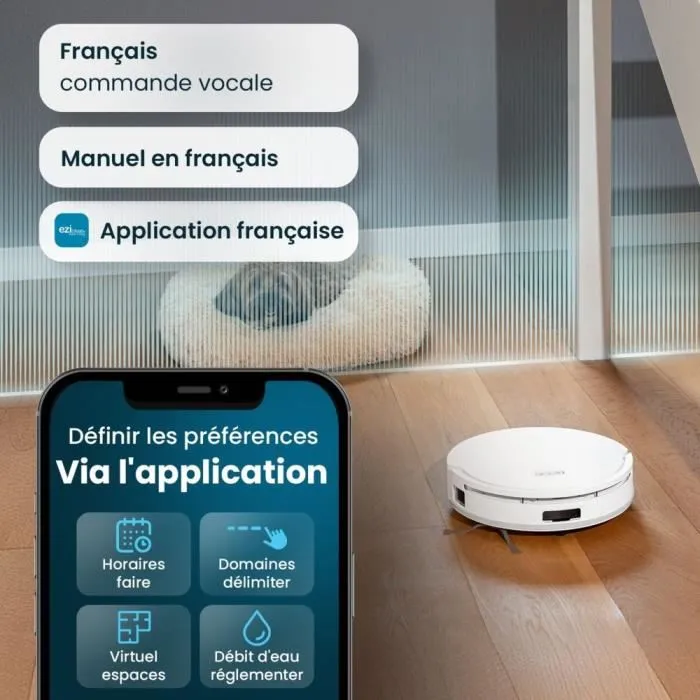 Eziclean Robot Aspirador y Mopa Z12 Ultra Conectado con Base de Vaciado Autonomía 270 min Blanco 2
