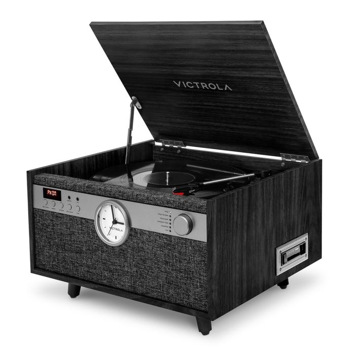 Victrola Tocadiscos Century con reloj Negro 2 Victrola Tocadiscos Century con reloj Negro 2