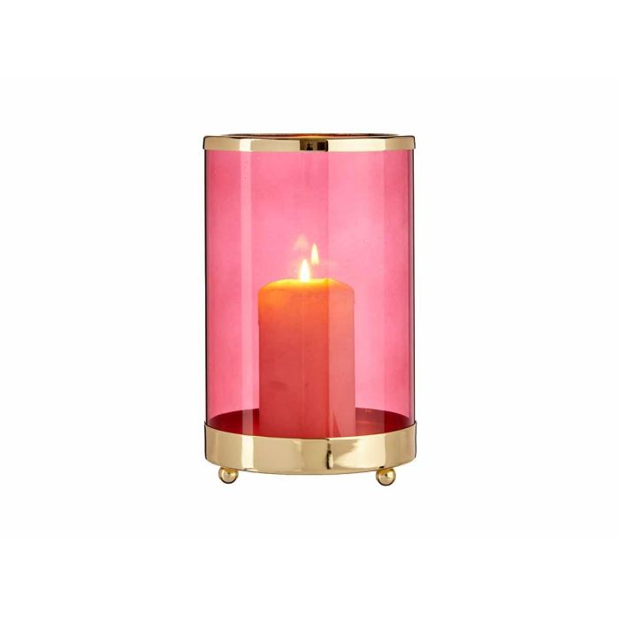 Base para Vela Cristal Cilíndrica Rosa con Metal Oro - Giftdecor 12x19 cm (8 Unidades) 3 Base para Vela Cristal Cilíndrica Rosa con Metal Oro - Giftdecor 12x19 cm (8 Unidades) 3