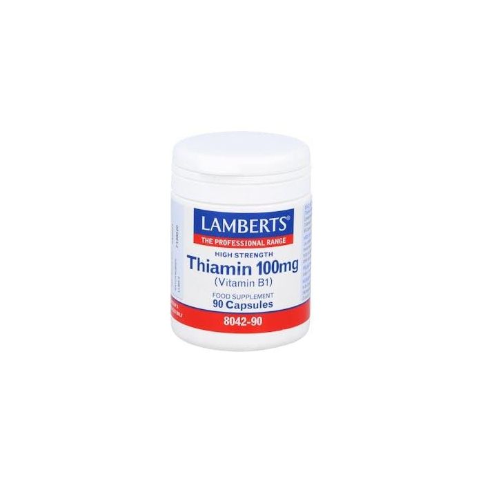 LAMBERTS Vitamina B1 (Tiamina) 100 mg, contribuye al sistema nervioso y corazón, 90 Cápsulas apto para veganos