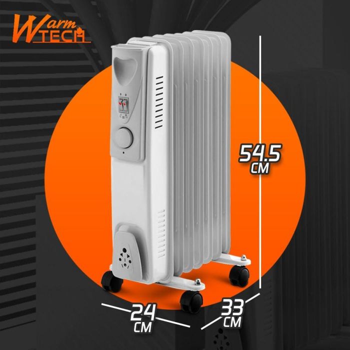 Warm Tech Radiador de Aceite 1500W WAR5411074178048 Hasta 25m3 Gris 2 Warm Tech Radiador de Aceite 1500W WAR5411074178048 Hasta 25m3 Gris 2