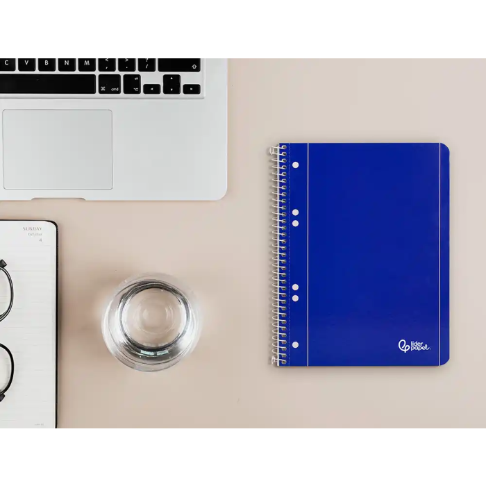 Liderpapel Cuaderno Espiral A5 Micro Serie Azul Tapa Blanda 80h 75gr Horizontal 6 Taladros Azul 8